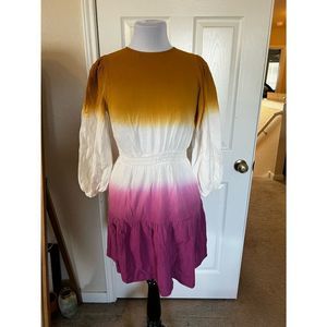Gauze color block dress